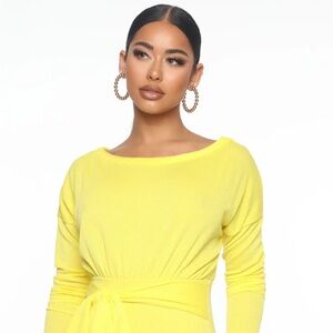 Fashion Nova Never Tied Down Yellow Maxi Dress